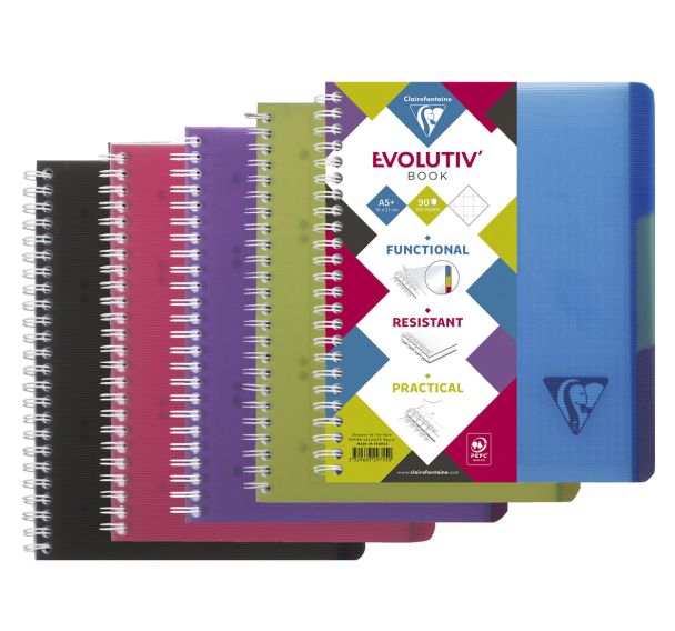 Linicolor Evolutiv'Book 16x21cm 180p Q.5x5 cadré perfo. 6 trous - Lot de 5
