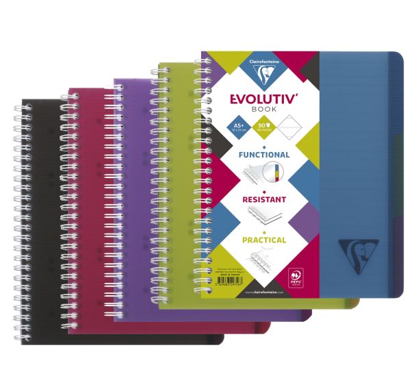 Linicolor Evolutiv'Book 16x21cm 180p ligné cadré perfo. 6 trous - Lot de 5