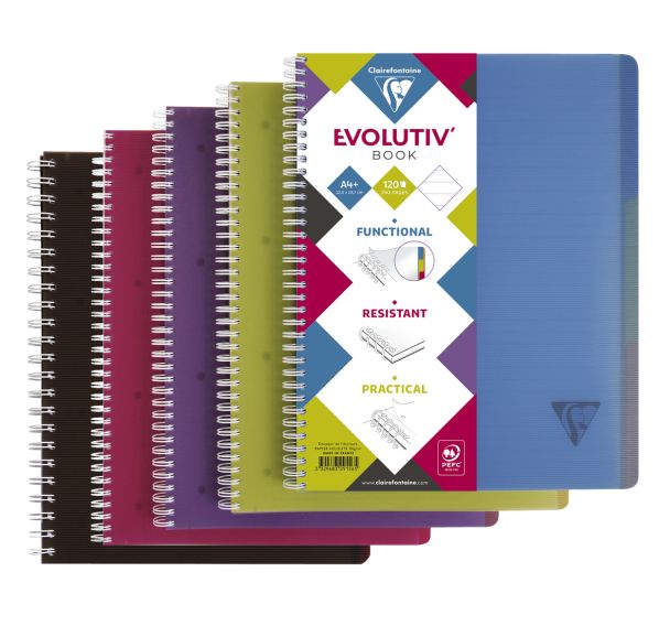 Linicolor Evolutiv'Book 22,5x29,7cm 240p ligné + marge cadré perfo. 4 trous - Lot de 5