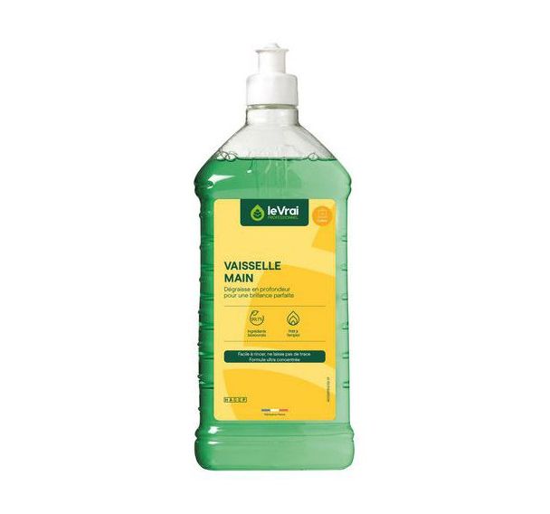 Liquide vaisselle Le Vrai Professionnel - Ultra-dégraissant - 1L - Action Pin