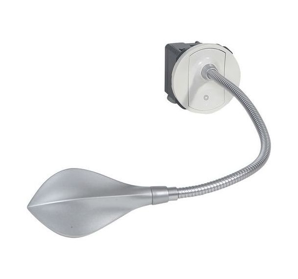 Liseuse avec enjoliveur titane, équipée de LEDs