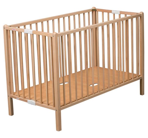 Lit 60x120 extra-pliant ROMEO bois naturel vernis (sans roulette)