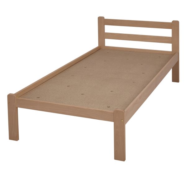 Lit Armel tête 2 traverses sommier agglo 90 x 200 cm coloris Hêtre naturel