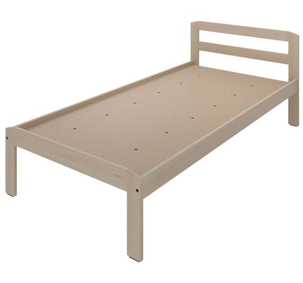 Lit JEFF tête 2 traverses bois avec sommier aglloméré