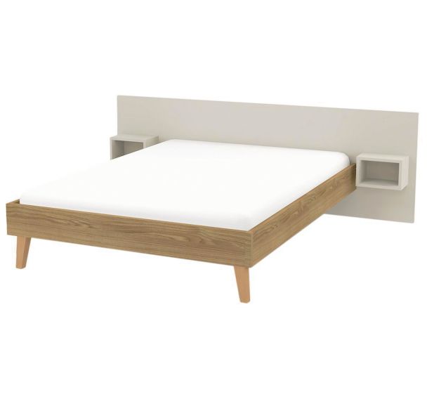 Lit Silphy tête de lit 2 chevets Manutan Expert