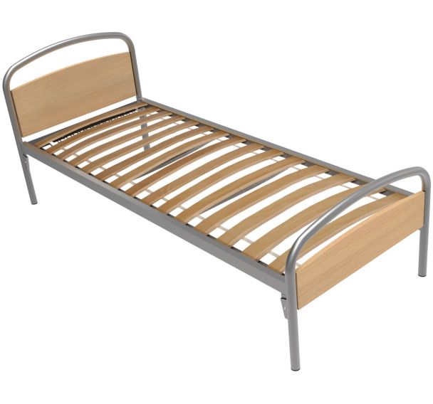 Lit Thélia tête/pied panneau sommier lattes bois