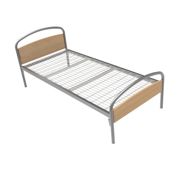 Lit simple Thélia tête pied panneau sommier treillis - Manutan Expert