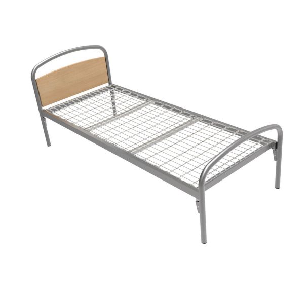 Lit simple Thélia tête panneau/pied métal sommier treillis - Manutan Expert