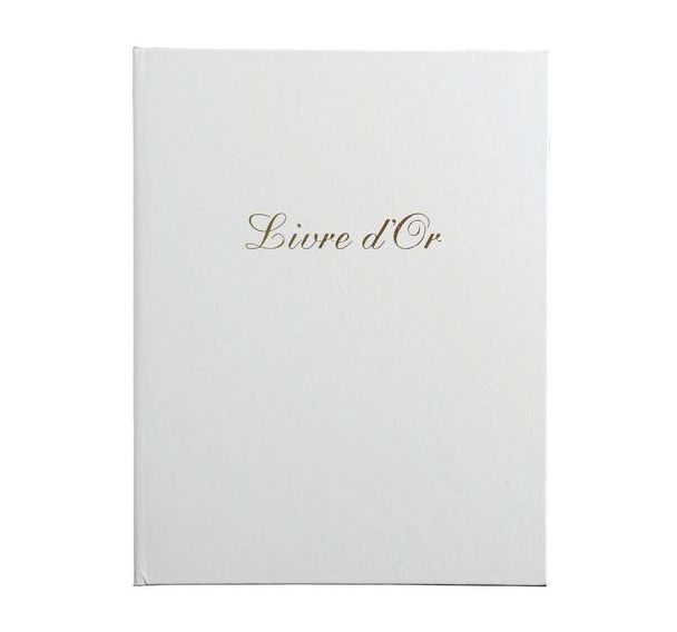 Livre d'or Balacron avec titre 100 pages blanches - 27x22 cm vertical