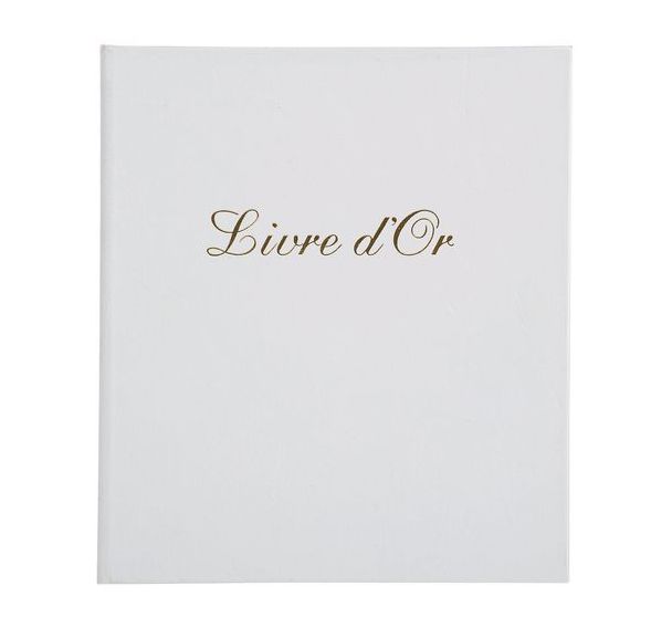 Livre d'or Balacron avec titre pages blanches simili-cuir