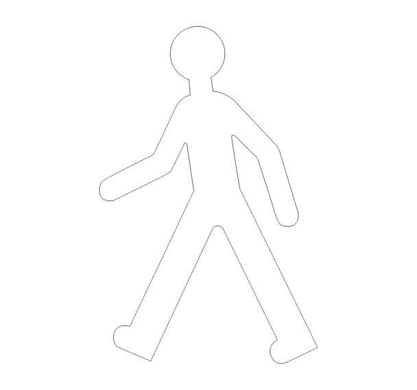 Logo piétons en résine thermocollée