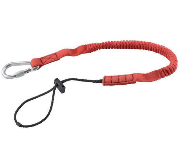 Longe 1,2 m - Attache poignet et mousqueton 80 mm en inox à vis SLS