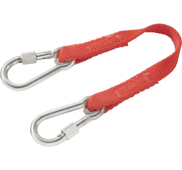 Longe 20 cm - double mousquetons 60 mm en inox à vis - sls