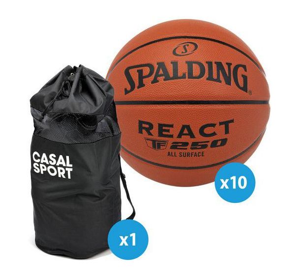 Lot 10 ballons basket - Spalding - TF250 React