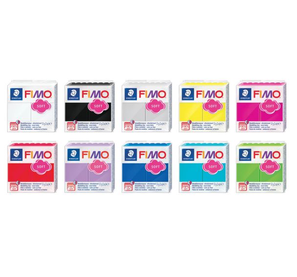 Lot 10 blocs fimo 57 g. couleurs assorties
