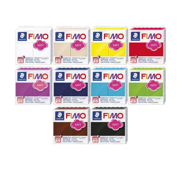 Lot 10 blocs fimo 57 g. couleurs assorties