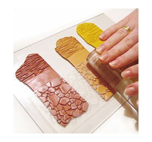 Lot 10 plaques de texture pour fimo