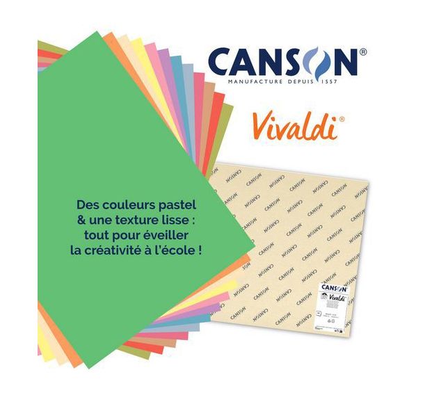 Lot 120f dessin couleurs ass claires 50x65cm 185g Canson Iri