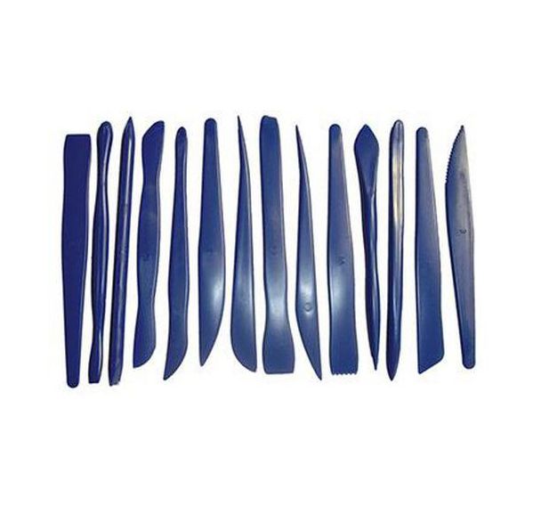Lot 14 ébauchoirs plastique 3 en 1 pour peinture, colle, modelage.