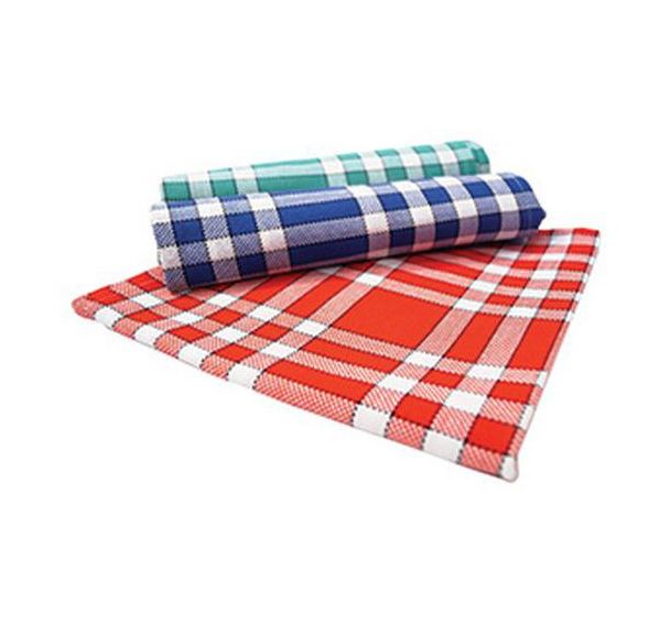 Lot 25 serviettes de table Normande 57 x 57 cm Rouge/Blanc