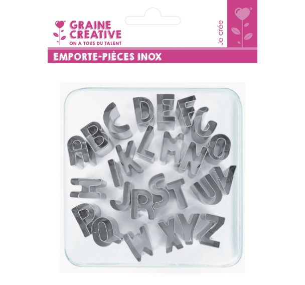 Lot 26 emporte pièces lettres 2.5 cm