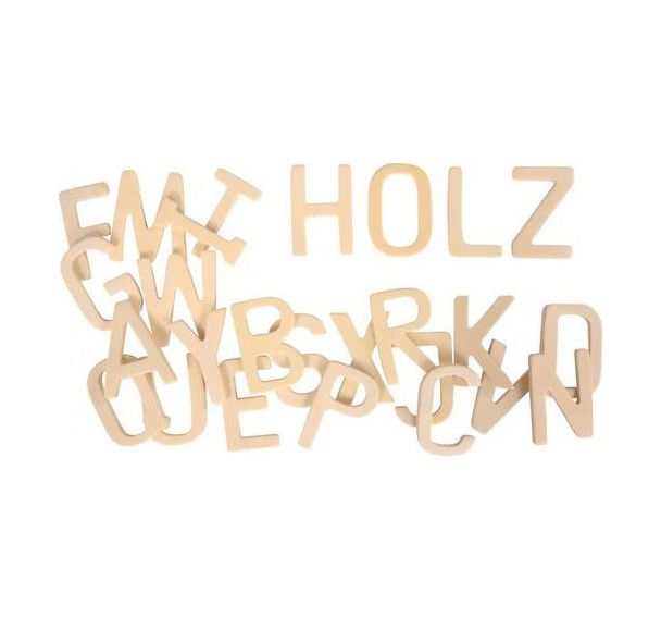Lot 26 lettres alphabétiques bois hauteur 6 cm épaisseur 4 mm