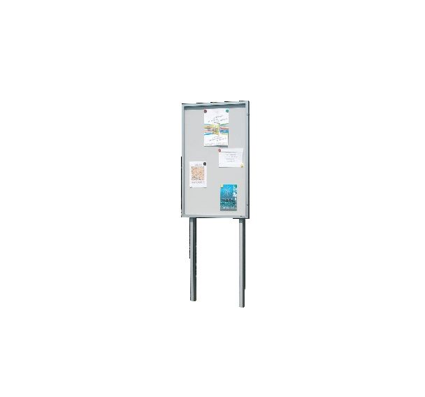 Lot 2 supports à sceller pour grande vitrine extérieure avec porte battante