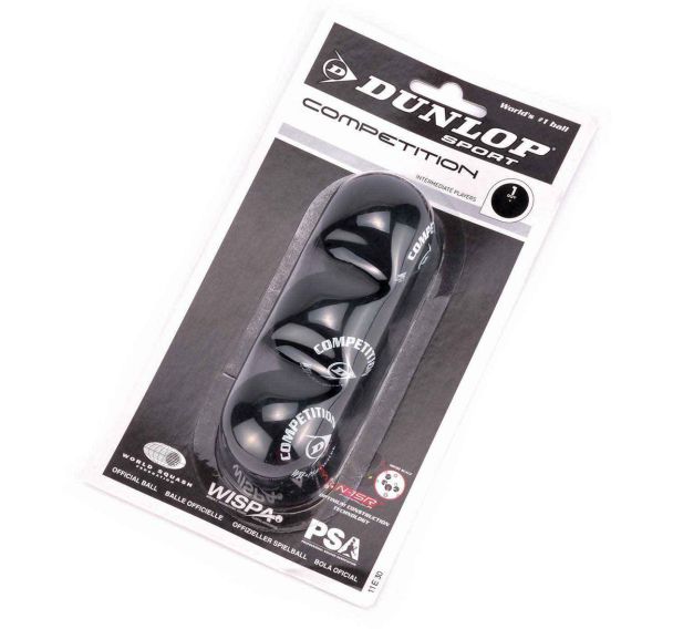 Lot 3 Balles de Squash Competition Dunlop (1 Point jaune)