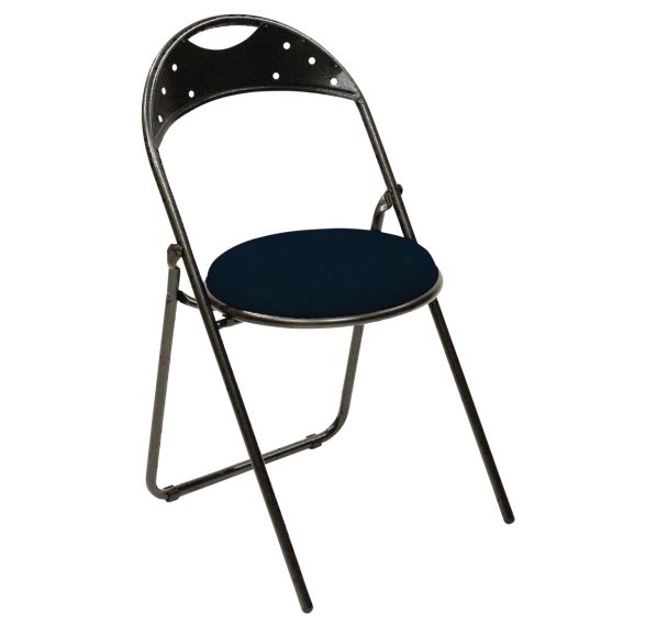 Lot 4 chaises pliantes Flippo dossier métal assise garnie tissu enduit PVC M2