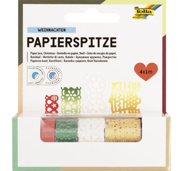 Lot 4 rouleaux bordure en papier adhésif 4 x 1 m