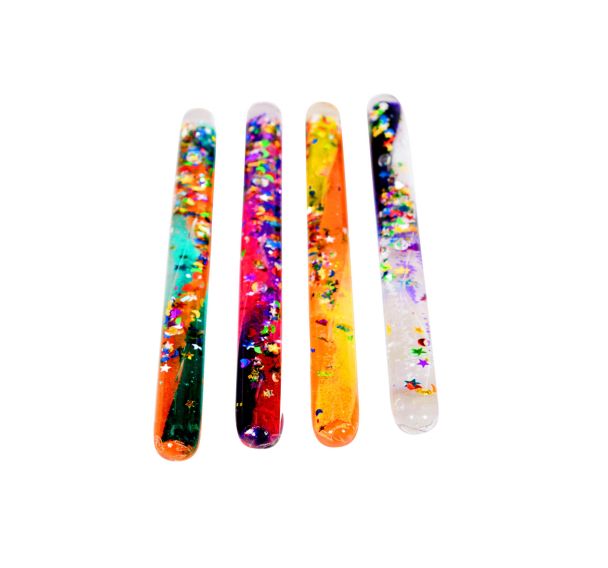 Lot 4 tubes à paillettes 12cm