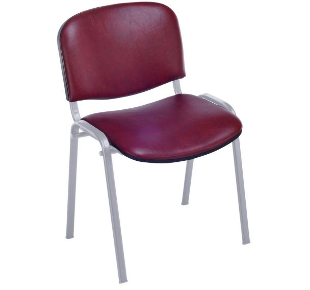 Lot 5 chaises Cluny accroche soudée piètement gris alu PVC