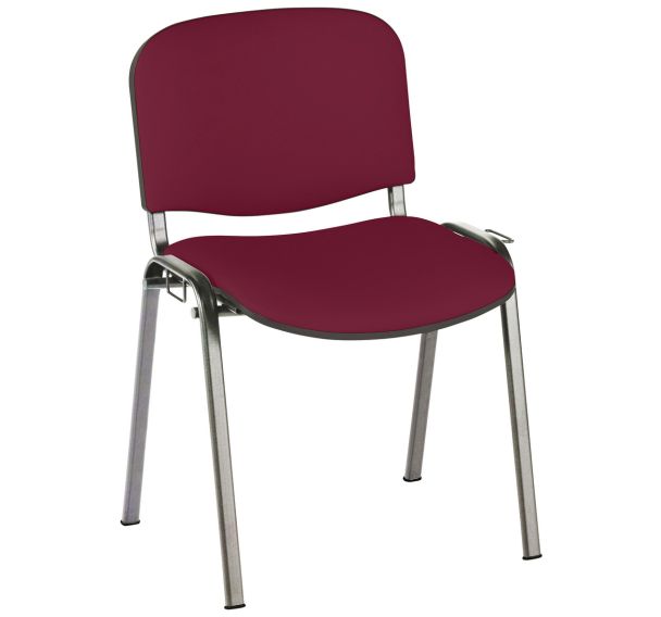 Lot 5 chaises Cluny tissu accroche soudée piètement chromé