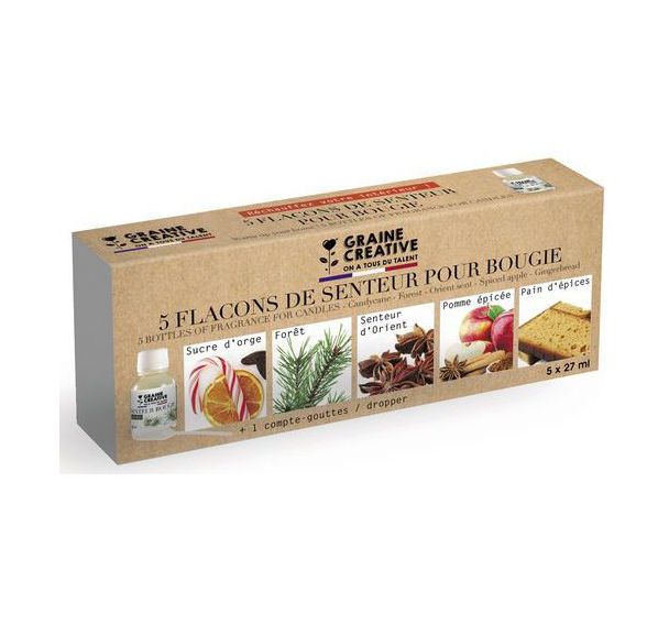 Lot 5 flacons 27ml senteur bougie