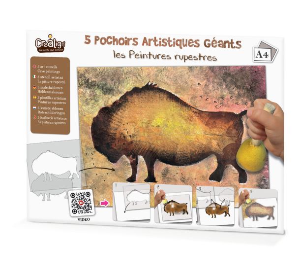Lot 5 pochoirs artistiques 2 en 1 - Créa Lign