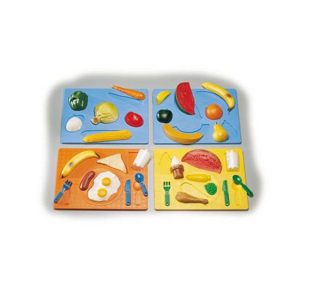 Lot 5 puzzles reliefs les aliments à trier