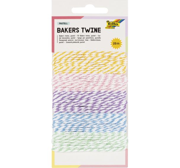 Lot 5x4 m cordons coton bicolores pastel