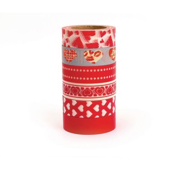 Lot 6 rouleaux masking tape amour