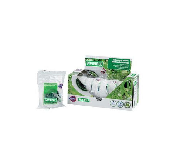 Lot 8 rouleaux 19 mm x 33 m invisible + dévidoir