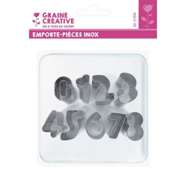 Lot 9 emporte pièces chiffres 3 cm