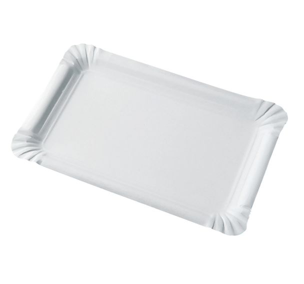 Lot de3000 assiettes rectangulaires carton blancL:100mm L:160mm
