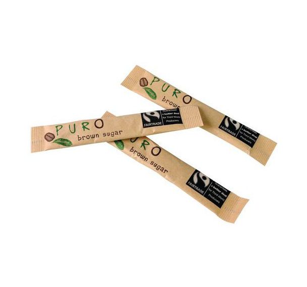 Lot de 1000 Sticks sucre brun Puro - 1000 Unités de 3 g
