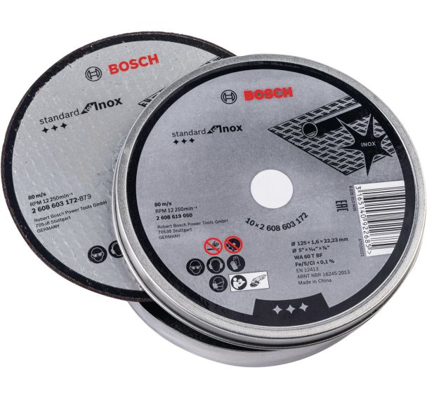Lot de 100 Boite métal 10 disquess 125x1.6 inox WA60