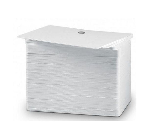 Lot de 100 Carte PVC blanche perforée 5 mm - Sogedex
