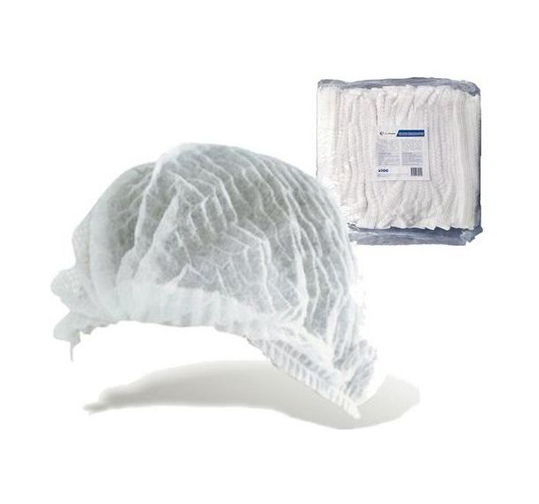 Lot de 100 Charlotte jetable blanche alimentaire HACCP