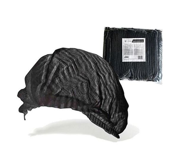 Lot de 100 Charlotte jetable noire alimentaire HACCP