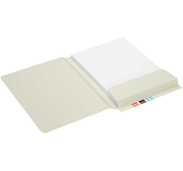 Lot de 100 Dossier chemise avec tab et rabat: gris: Secolor