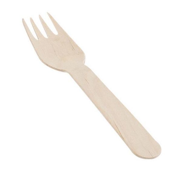 Lot de 100 Fourchette bois biodégradable L158mm