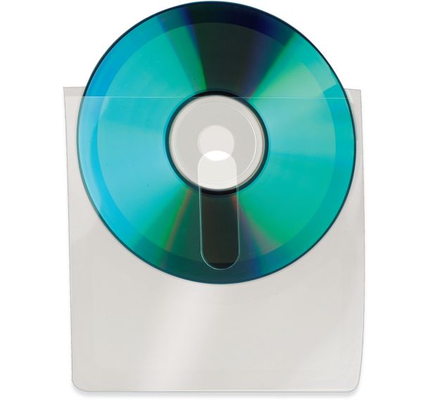 Lot de 100 Pochette adhésive 3L pour CD/DVD avec encoche - 127x127mm