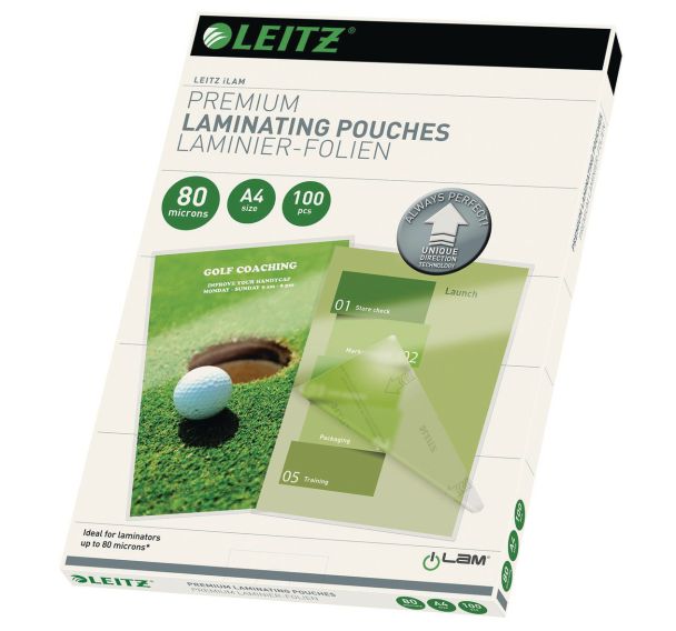 Lot de 100 Pochettes de plastification UDT, A4, 80 microns